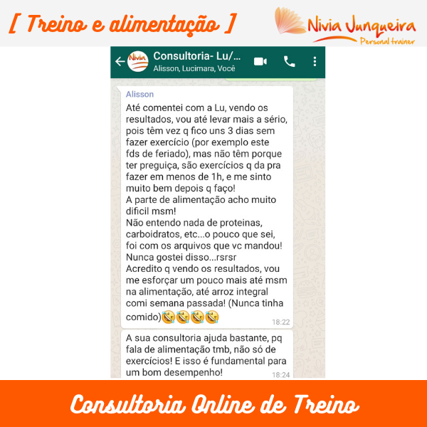 Consultoria de Treino Online NIVIA JUNQUEIRA PERSONAL