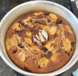 Bolo de Banana Saudável pronto
