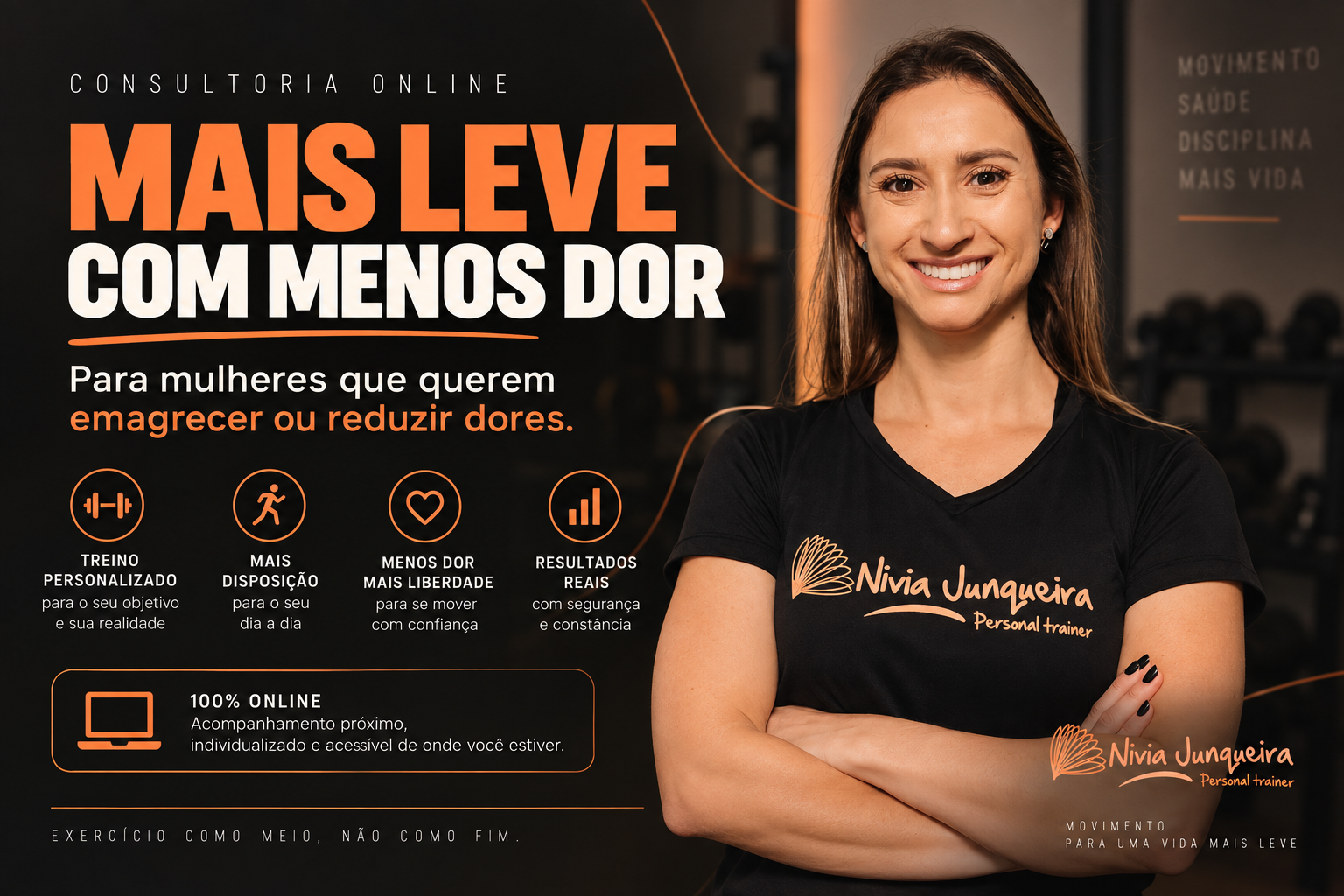 Consultoria Online de Treino Mais Leve e com Menos Dor - Nivia Junqueira